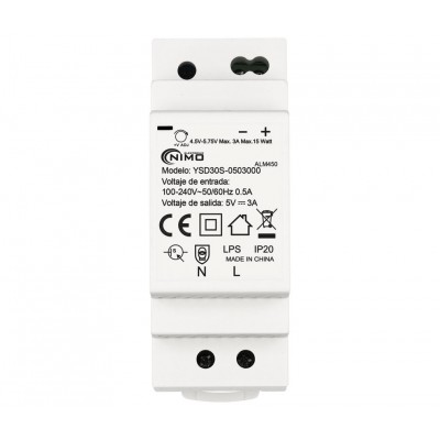 Fuente de alimentación conmutada carril DIN 5V/15W/3A - YSD30S-0503000
