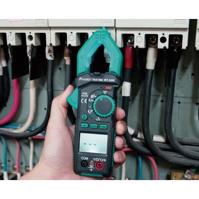 MT-3202 - Pinza Amperimétrica AC, Voltaje AC/DC 3 3/4 Dígitos True RMS de proskit