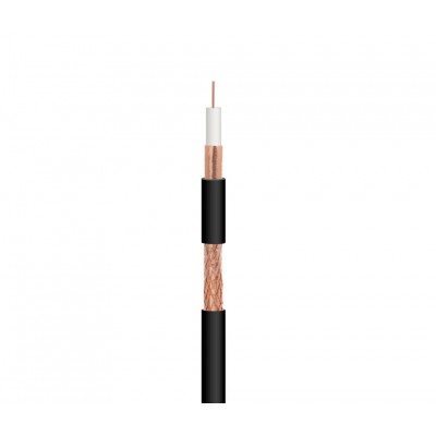 Carrete de cable coaxial de antena negro RG-6, 500M - WIR9055N-500