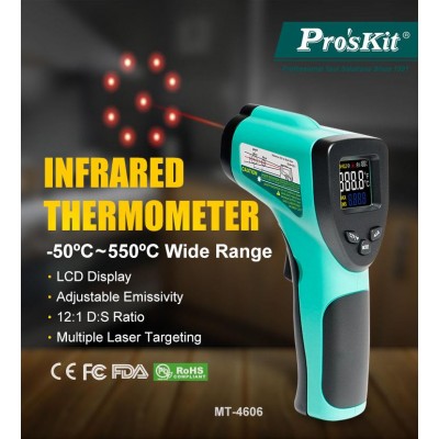 MT-4606 Termómetro por Infrarrojos escala -50ºC - +350ºC con puntero Láser de Proskit
