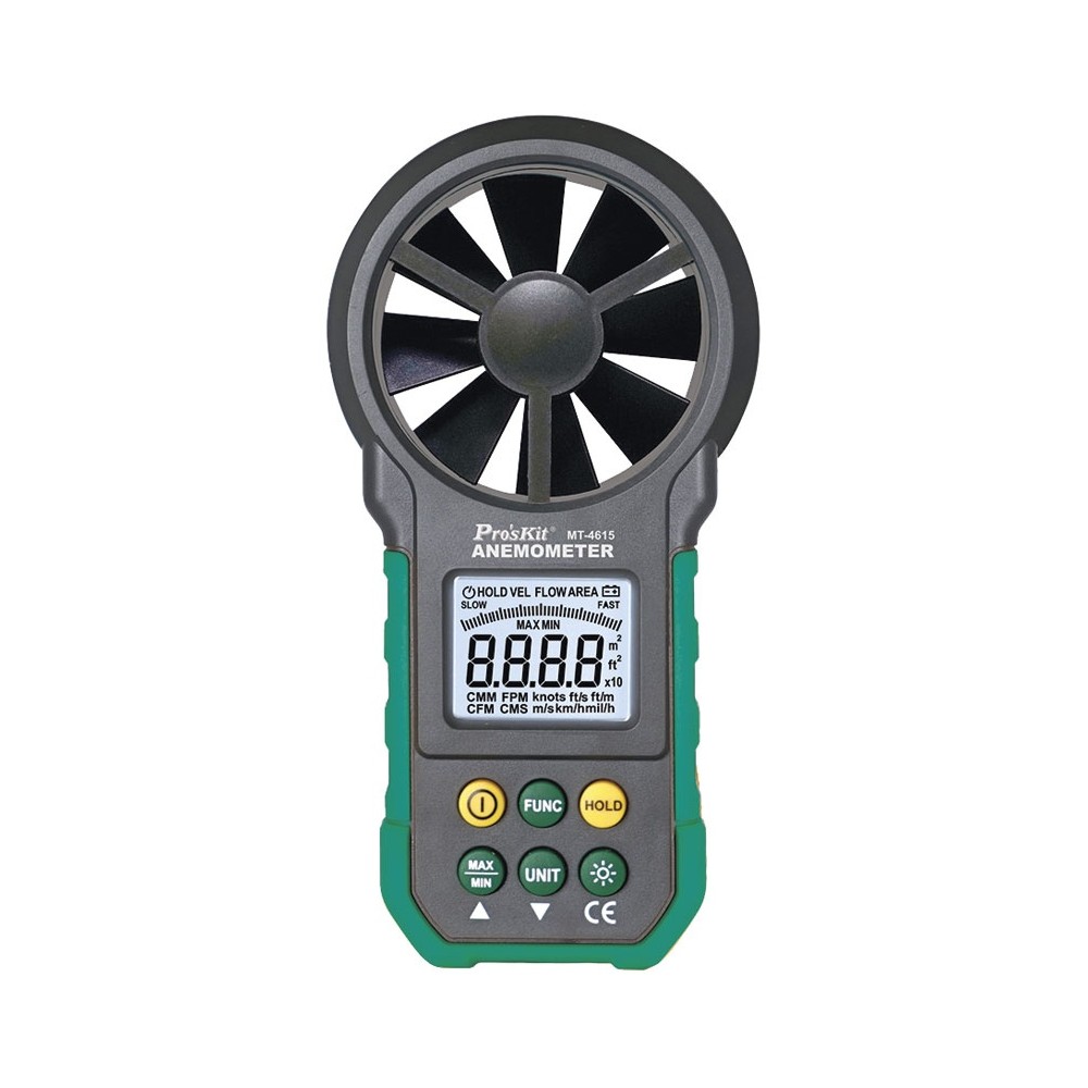 MT-4615 Anemómetro digital para medir velocidad y volumen del aire