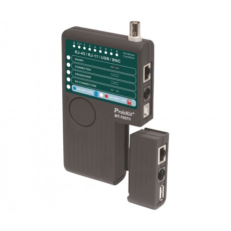MT-7057 Comprobador y Verificador Profesional de conexiones de redes, UTP/FTP, RJ11/12, BNC y USB de Proskit
