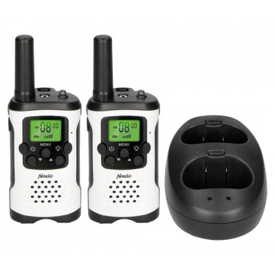 ALECTO FR-175 Conjunto de walkie-talkies con base de carga 8 canales 7km color Blanco y negro