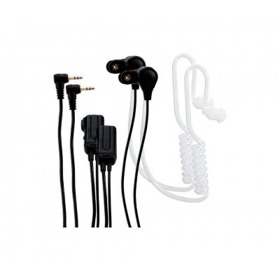 ALECTO FRH-10DUO Juego de 2 micrófonos auriculares manos libres neumáticos PTT/VOX para uso con walkie-talkies
