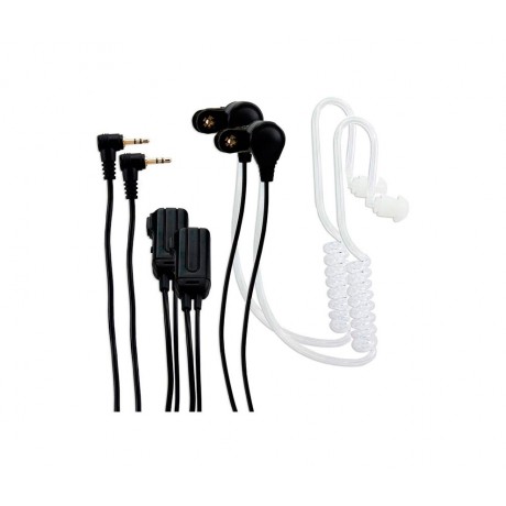 ALECTO FRH-10DUO Juego de 2 micrófonos auriculares manos libres neumáticos PTT/VOX para uso con walkie-talkies
