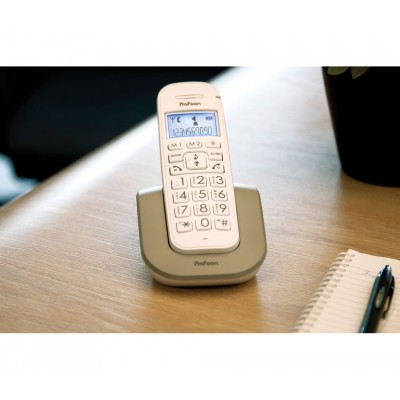 PROFOON PDX2608 DUO Teléfono inalámbrico DECT-GAP con botones grandes, agenda telefónica, gran autonomía