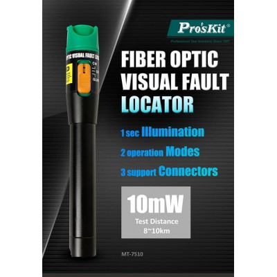 MT7510 Visualizador de fallos en conductores de fibra óptica 10mW, 8-10km
