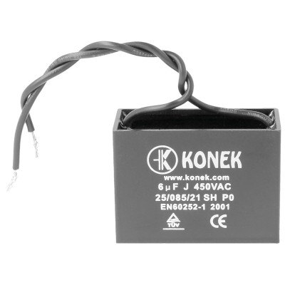 KONEK Condensador de arranque de motor con cables de 6MF 6MFJ450VAC