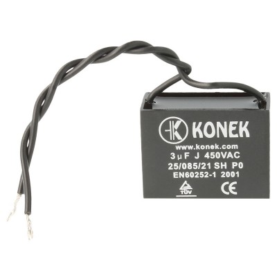 KONEK Condensador de arranque de motor con cables de 3MF - 3MFJ450VAC