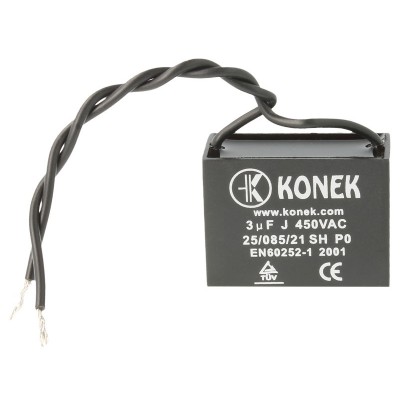 KONEK Condensador de arranque de motor con cables de 3MF 3MFJ450VAC