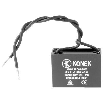 KONEK Condensador de arranque de motor con cables de 2MF 2MFJ450VAC
