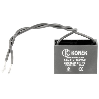 Condensador KONEK de arranque y marcha de motor con cables de 1,5MF - 1,5MFJ450VAC