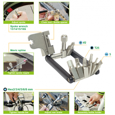HW-322M Juego de herramientas para bicicletas de Proskit