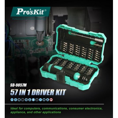 SD-9857M Destornillador con 24 puntas estándar y 30 de precisión de Proskit