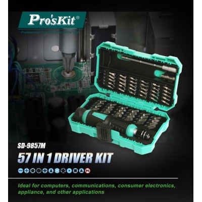 SD-9857M Destornillador con 24 puntas estándar y 30 de precisión de Proskit