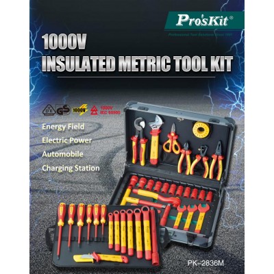 PK-2836M Cartera de herramientas para electricistas de para mantenimiento 1000V de Proskit