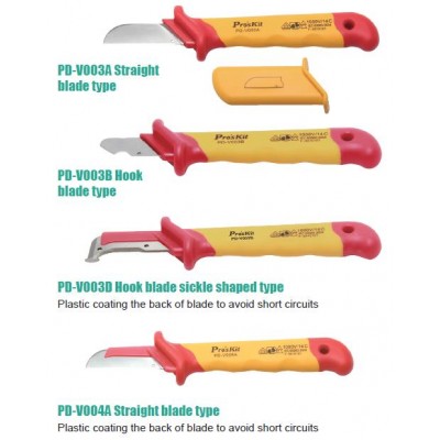 PD-V003B Cuchillo de electricista hoja recta de gancho 1000V- IEC 609000 de Proskit