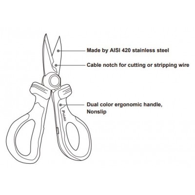 SR-V336 Tijera profesional aislada 1000V- IEC 609000 de Proskit