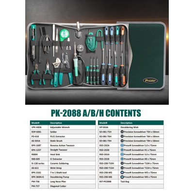 PK-2088B Juego de herramientas para mantenimiento de PC de Proskit