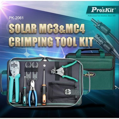 PK-2061 Kit herramientas crimpado conectores solares MC3/MC4 de Proskit