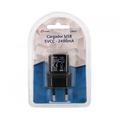 MWUSB12AU Cargador Alimentador 100-240Vca / USB 5Vcc-2400mA de Nimo