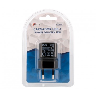 MWPD18ASU Cargador USB-C Power Delivery 18W Compatible con iPhone, iPad, iPod de Nimo