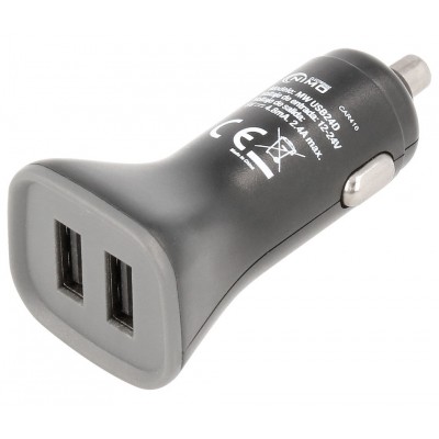 MWUSB24D Cargador Alimentador 12-24Vcc / USB 5Vcc 2400mA + 2400mA de Nimo