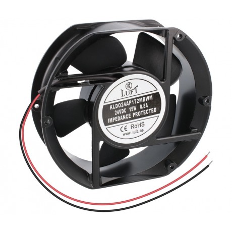 KLD024AP172MBWM Ventilador 172x150x51mm. 24Vcc, rodamiento bolas, 2 cables