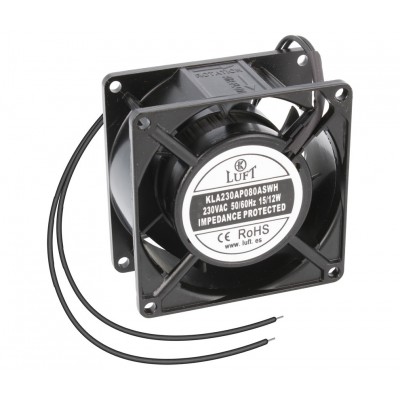 KLA230AP080ASWH Ventilador 80x80x38mm. 230Vca, cojinete de fricción, 2cables