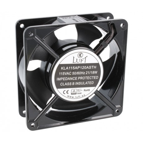 KLA115AP120ASTH Ventilador 120x120x38mm 115Vca, cojinete de fricción, 2 Hilos