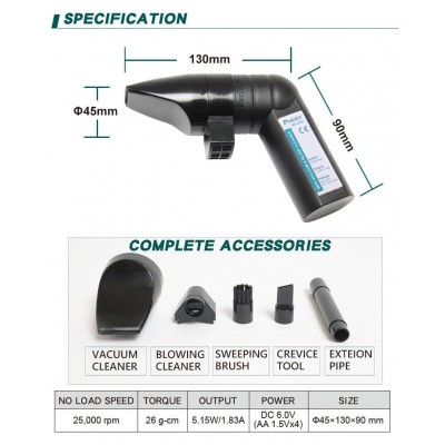 MS-C002 Mini aspirador portátil para ofimática de Proskit