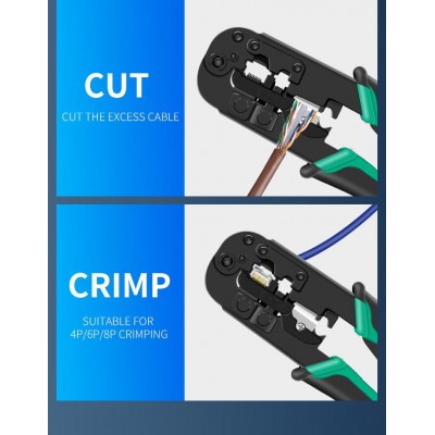 CP-376TR Crimpadora de conectores modulares RJ11, RJ12, RJ22, RJ45 de Proskit