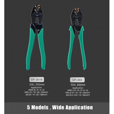 CP-353 Crimpadora Profesional de terminales no aislados hasta 25mm² de Proskit
