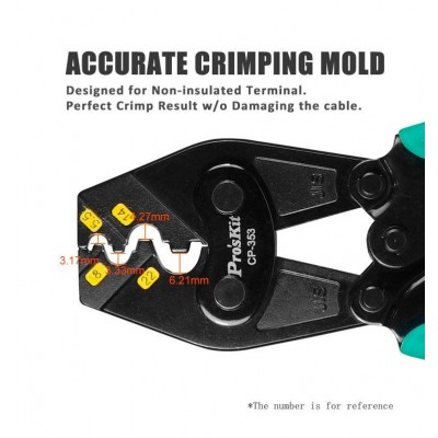 CP-353 Crimpadora Profesional de terminales no aislados hasta 25mm² de Proskit