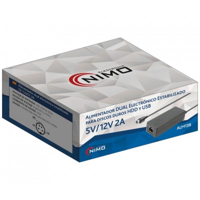 Alimentador Dual Electrónico Estabilizado 5V y 12VCC / 2.0A / Mini Din 4 pines - ALM138