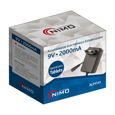 Alimentador Electrónico 9Vcc/2.0A Especial para Tablet Jack hueco 2.5x0.75x10.7mm - ALM141
