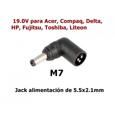 ALM291 Alimentador Automático PC portátil 15..20Vcc/70W + Clavija intercambiable opcional