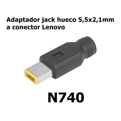 N740 Adaptador jack hueco 5.5x2.1mm a conector Lenovo (5 unidades)