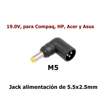 M5 Jack DC tips automático 19.0V para ALM291, ALM292, ALM293...