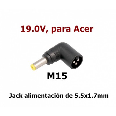 M15 Jack DC tips automático 19.0V para ALM291, ALM292, ALM293...