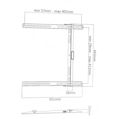 80-0020N.16 Soporte de pared para LCD sencillo de 32"-55"/40KG VESA: 200x200, 300x300, 400x200, 400x400 negro