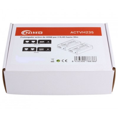 ACTVH235 Prolongador activo de HDMI por 2 RJ45 hasta 30m de Nimo