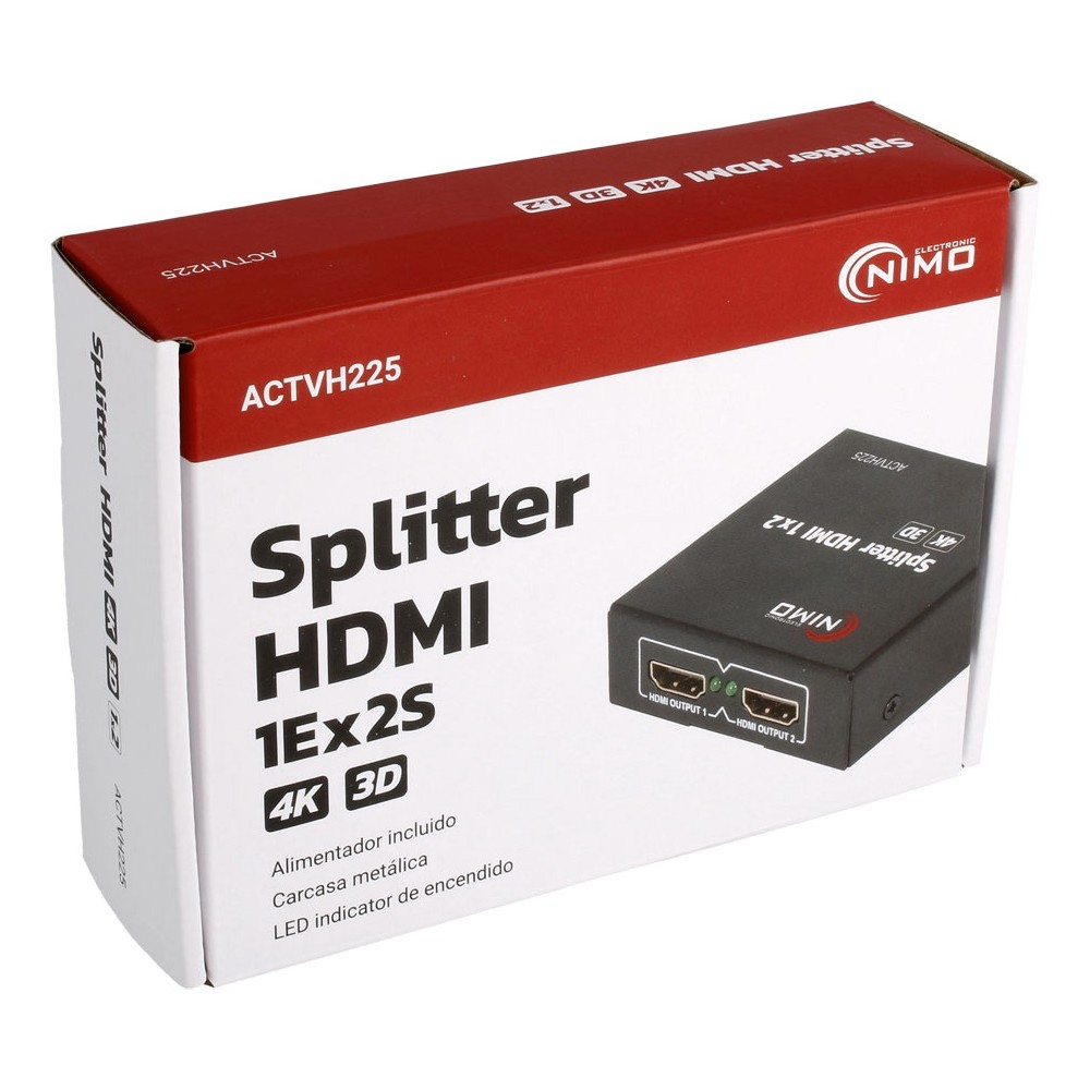 SPLITTER 1 ENTRADA - 2 SALIDAS HDMI 3D 4K NIMO