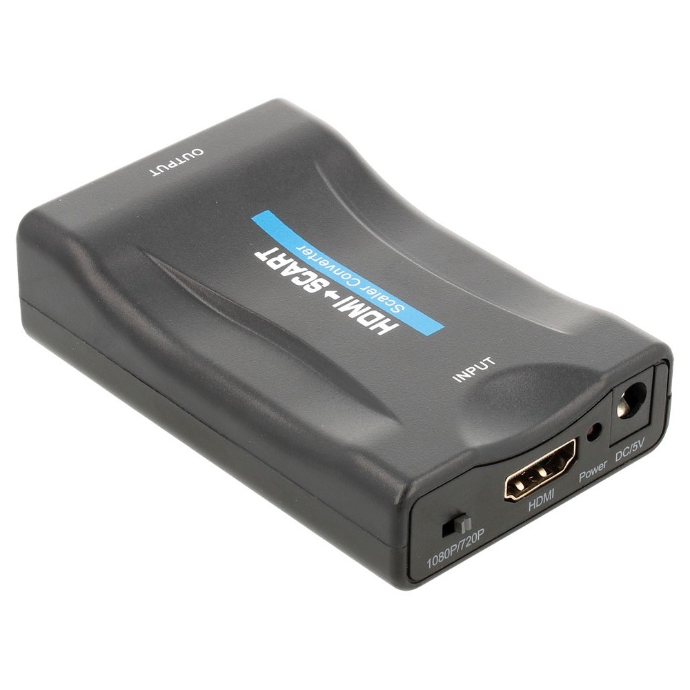 Adaptador / convertidor Scart - HDMI Negro 720P/1080P FullHD