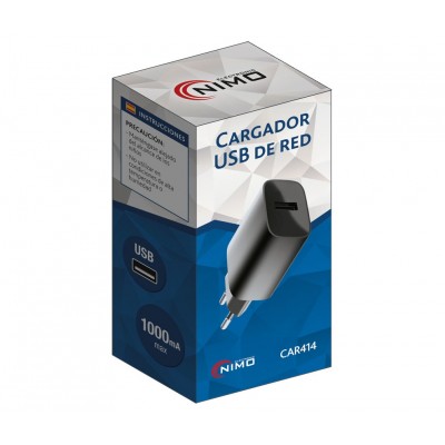 Cargador USB-A de red para Telefonía y dispositivos móviles 5.0V/1A - CAR414