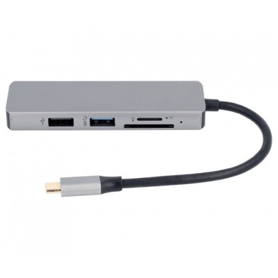 WIR1760 Adaptador 5 en 1 HUB USB-C a USB, HDMI y lector de tarjetas