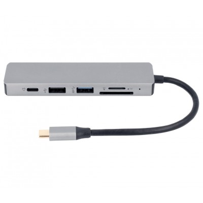 WIR1761 Adaptador 6 en 1 HUB USB-C a USB, HDMI y lector de tarjetas