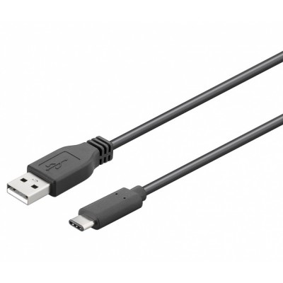 WIR966 Conexión USB-C macho-macho USB-A 2.0 Negro de 1.0m