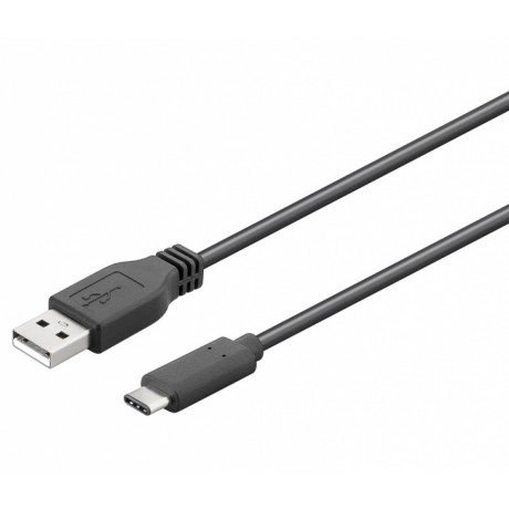 WIR968 Conexión USB-C macho-macho USB-A 2.0 Negro de 2.0m