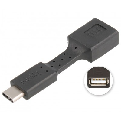 CON518N Adaptador USB-A hembra a USB-C macho, OTG móviles Negro